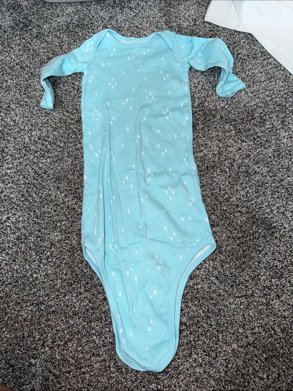 okie dokie Light Blue Baby Sleep Sack with Tiny White Dots